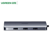 绿联 Type-C扩展坞 40873 9合1 HDMI+VGA+读卡+网卡款 深空灰
