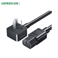 绿联电脑主机电源线 30566 国标三孔品字尾通用 2米 黑色