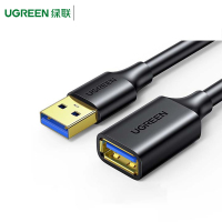 绿联(Ugreen)USB3.0延长线10368 公对母 镀金款 1米 黑色