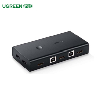 绿联(Ugreen)KVM切换器 50744 HDMI 2进1出 黑色