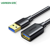 绿联(Ugreen)USB3.0延长线 30127 公对母 镀金款 3米 黑色
