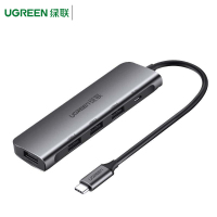 绿联(Ugreen)Type-C 转4口USB分线器 50979(Micro USB供电) 5合1 HUB版
