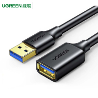 绿联(Ugreen) USB3.0延长线10373 公对母 镀金款 2米 黑色
