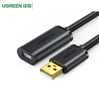 绿联(Ugreen) USB2.0延长线 10319公对母 带信号放大器工程级 5米 黑色