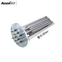 澳芝干洗机内胆加热管 220V 9KW 管长280mm 法兰外径140mm