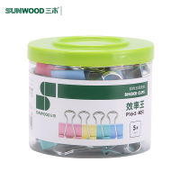三木(SUNWOOD) 长尾夹 P16-5 5号 19mm 混色 40只/筒 单筒装
