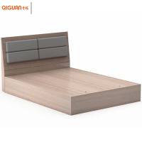 奇冠(QIGUAN)KJ系列1.2米现代简约单人床软包靠背床公寓床2000W*1200D*400Hmm肤感幻影柚木+暖白