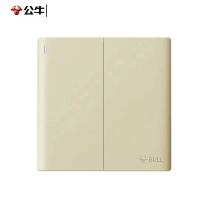 公牛(bull) 两开双控带荧光墙壁开关 G25K212金色