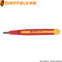 钢盾(SHEFFIELD) 注塑型双色绝缘宽口横齿镊子S150015 142mm