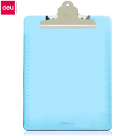 得力 (deli) 透明书写板夹 9252 浅蓝色 A4