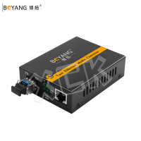博扬(BOYANG)百兆多模双纤光纤收发器 BY-WF812D 支持14槽机架 防雷LC接口 2公里外置电源 一台