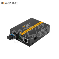 博扬(BOYANG)千兆单模双纤光纤收发器 BY-WG811S支持14槽机架 防雷LC接口 25公里外置电源一台