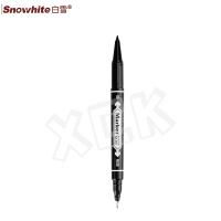 白雪小双头细杆记号笔 M-03 黑色 12支/盒 单盒装
