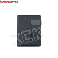 博文(bowen)封面口袋可放手机创意磁扣笔记本1818-10 黑色 B5 单本装