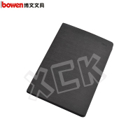 博文(bowen)压纹皮面笔记本商务仿布纹记事本630 黑色 132张 单本装