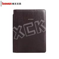 博文(bowen)硬面缺口本侧边可插笔皮面本2520-27 棕色 A5 单本装