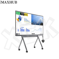 MAXHUB商显广告机会议屏W75PNE(内置安卓系统+投屏器WT12A+移动支架ST33)75英寸