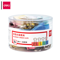 得力(deli) 8553ES彩色长尾夹 32mm 票夹筒装(混)(24只/筒) 工具