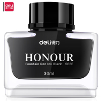 得力非碳素钢笔墨水S636 黑色 30ml 单瓶装
