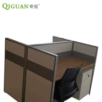 奇冠(QIGUAN)2人位屏风工位 1200*2400*1100mm 樱桃木