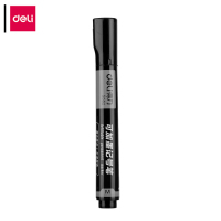 得力(deli)黑色粗头可加墨记号笔 S552 油性大头笔物流笔 10支/盒