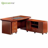 奇冠(QIGUAN)实木油漆班台 F2C181 1800W*900D*760Hmm 含副柜+活动小柜 胡桃色