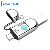 忆捷(Eaget)指纹加密手机U盘HF-C01 32GB Type-C USB3.1 双接口手机电脑可用