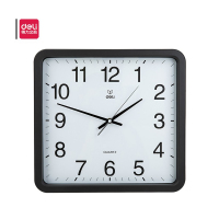 得力(deli) 方形现代简约挂钟 8824 黑色 380*360mm