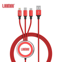乐默LCB-162乐圆一拖三数据线(单位:条)适用MicroUSB/Lightning/Type-C红