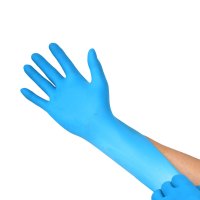 巧姨 一次性丁腈手套加厚款 防水耐污 100只 蓝色NM909BL 中号M码