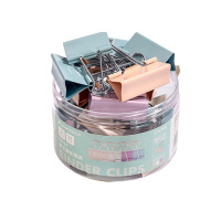 三木(SUNWOOD)莫兰迪彩色长尾夹/金属燕尾夹/票据夹/长尾票夹 办公用品 48只/筒 2014F 25mm