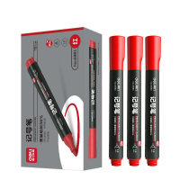 得力(deli)油性记号笔大头笔 红色 6881 10支/盒