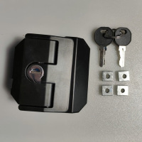 碰撞锁撞击自动关闭 外装厚门碰锁 35mm 通用型 带钥匙 (黑色+4个方形螺母 )