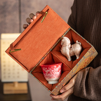 君子风 HYXQ1084 红色 花神茶杯陶瓷摆件礼盒