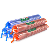 PU弹簧气管软管空压机气泵高压伸缩气动螺旋吹尘枪压缩机风管 15米 12*8 弹簧管[带自锁公母头+吹尘枪]