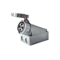 禾丰 工业航空插座 五芯明装插座63A 红色 HFN-1352