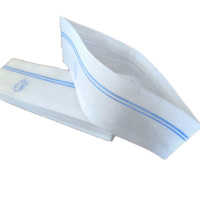 厨师帽 蓝边无纺布船帽 20顶/件