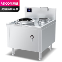 乐创(lecon)商用单头单尾小炒灶 15KW食堂炒菜电磁灶 304不锈钢工程款 LC-J-DXC400S