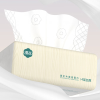 漫花悬挂式抽纸家用整箱装 梨花木抽纸 4层 75抽*40包/箱(计价单位:箱)黄色