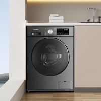 创维/SKYWORTH 10公斤 变频洗烘一体全自动滚筒洗衣机 一级能效 GF100KHC3_钛金灰