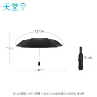 天堂伞 31115E 全自动晴雨伞三折 晴雨伞三折叠黑胶防晒遮阳伞 58CM*8K(单位:把)随机发货