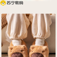 卡皮巴拉儿童棉拖鞋女童秋冬季包跟2025新款室内保暖男孩毛毛棉鞋3754