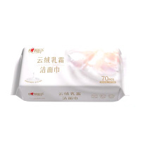 恒安心相印XCE070抽取式70片云绒乳霜洁面巾/包