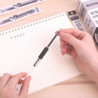 得力 0.7mm中性笔芯s761黑色子弹头笔芯碳素笔芯大容量顺滑 20支/盒