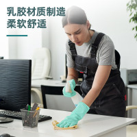 得力 得心LQ620-乳胶家务手套(绿色)(中号(M),1双/包)