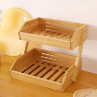 多功能厨房置物架 桌面零食收纳面包架水果储物架 二层架