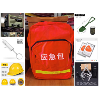 应急救援包七件套(应急救援双肩包+防护头盔+高频口哨+保温毯+折叠工兵铲+多功能小刀+手摇发电收音机应急灯)