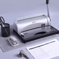 得力 3870 梳式21孔装订机 胶圈夹条 A3A4纸文件标书打孔机