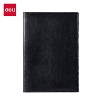 得力7900皮面笔记本(黑)-80页-18K(本)