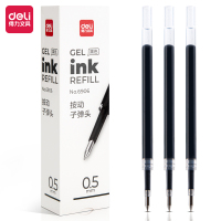 得力6906中性笔芯0.5mm弹簧头(黑)/支